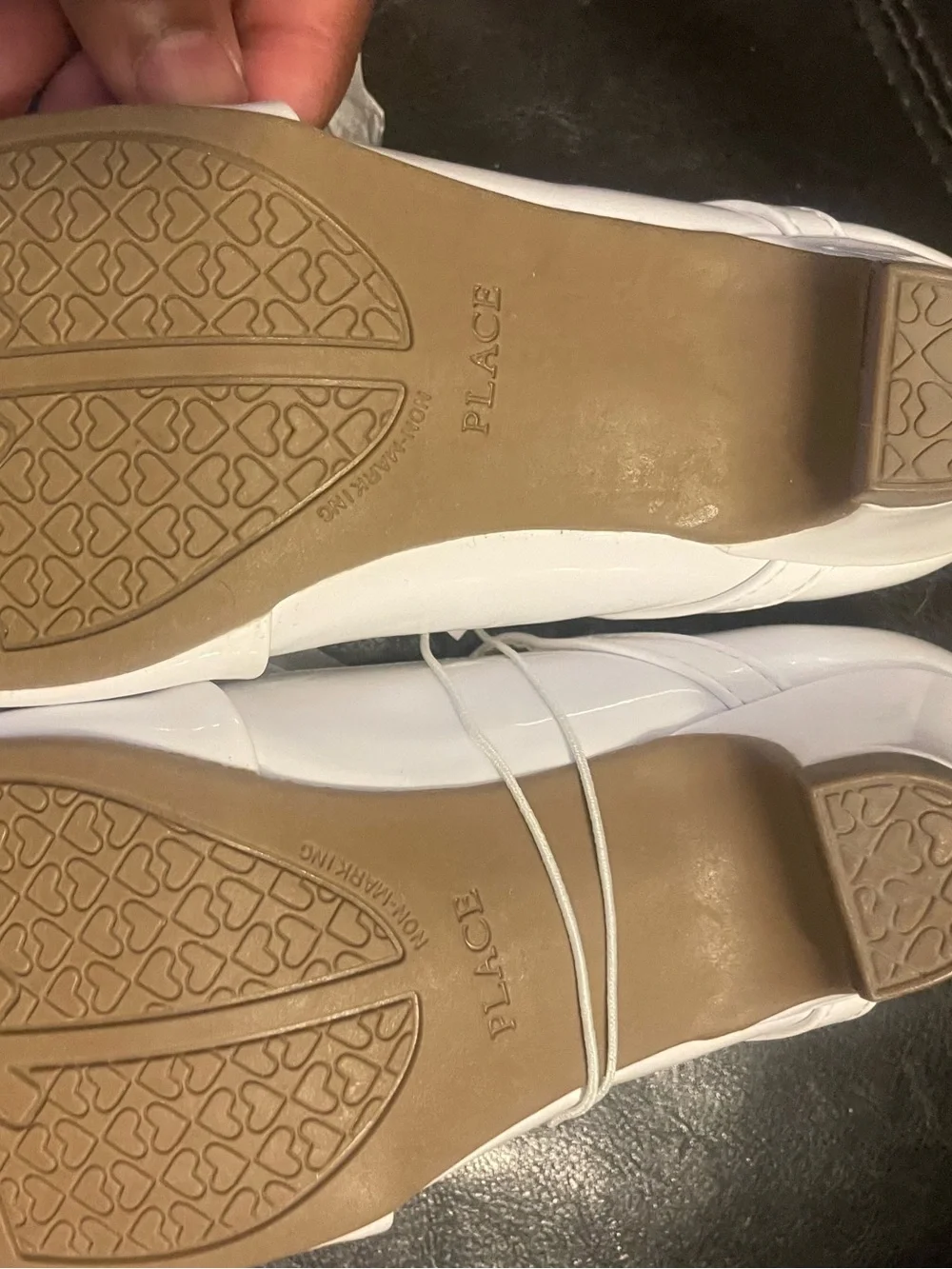 Place White Girls' Bow Strap Flats